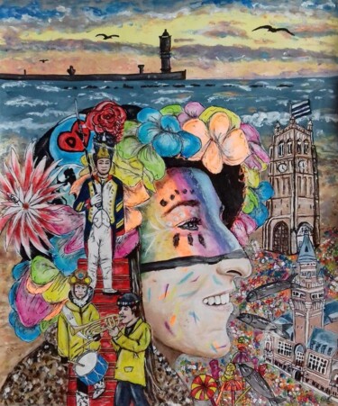 Painting titled "Carnaval de Dunkerq…" by Norel, Original Artwork, Acrylic