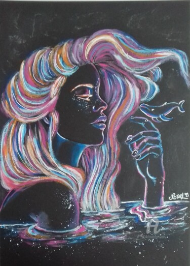 Peinture intitulée "sirène" par Norel, Œuvre d'art originale, Acrylique