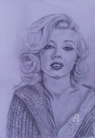 Drawing titled "Marylin 3" by Norel, Original Artwork, Graphite