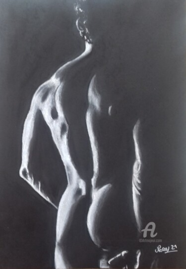 Dessin intitulée "Nu d'homme" par Norel, Œuvre d'art originale, Crayon