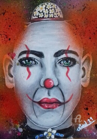 Peinture intitulée "Clowny" par Norel, Œuvre d'art originale, Acrylique