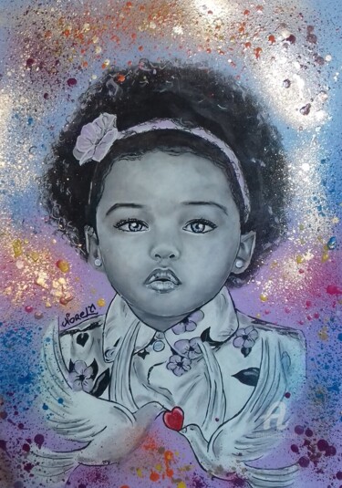 Peinture intitulée "Enfant 3" par Norel, Œuvre d'art originale, Acrylique