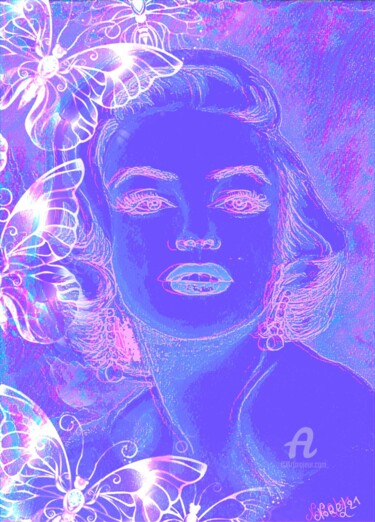 Arts numériques intitulée "Marilyn rose" par Norel, Œuvre d'art originale, Travail numérique 2D