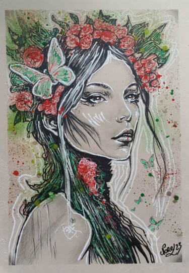 Peinture intitulée "Lady Spring" par Norel, Œuvre d'art originale, Acrylique