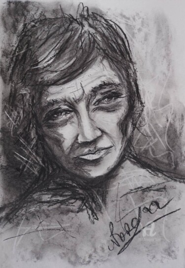 Drawing titled "Jacko" by Norel, Original Artwork, Charcoal