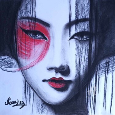 Dessin intitulée "Japan" par Norel, Œuvre d'art originale, Fusain