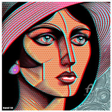 Arte digital titulada "Les yeux rouges" por Norel, Obra de arte original, Pintura Digital
