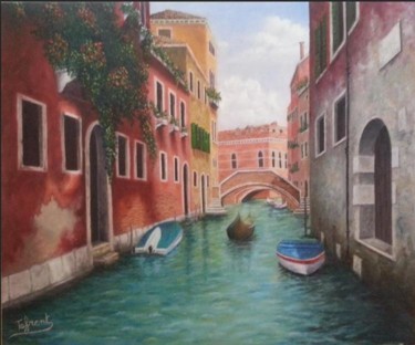 Painting titled "rio dei frari" by Noria Tafrent, Original Artwork, Oil