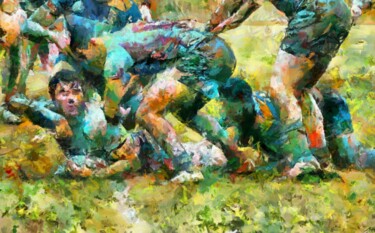 Digital Arts titled "RUGBY 05" by Norisknimo, Original Artwork, Digital Painting