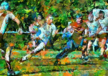 Arts numériques intitulée "RUGBY 07" par Norisknimo, Œuvre d'art originale, Peinture numérique