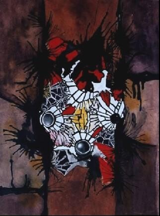 Painting titled "PUNKT" by Norma Nava, Original Artwork, Oil