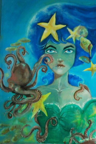 Peinture intitulée "reina-de-mar.jpg" par Norma Pantolini, Œuvre d'art originale, Huile