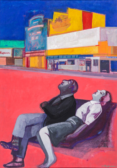 Painting titled "Couple mythique. M.…" by Norma Trosman, Original Artwork, Tempera Mounted on Wood Panel