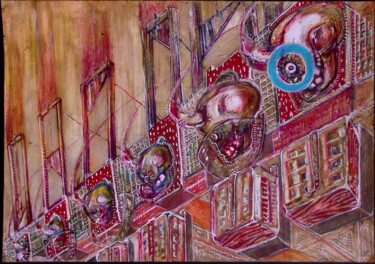 Рисунок под названием "Eine/r für Alle" - Norman Ocko Bates, Подлинное произведение искусства, Цветные карандаши