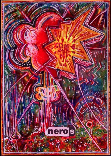 Рисунок под названием "doch so hell und wü…" - Norman Ocko Bates, Подлинное произведение искусства, Шариковая ручка