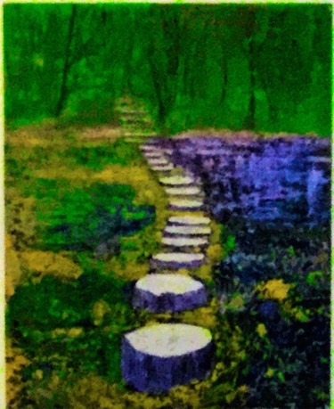 Painting titled "Stepping stones" by Norman Shipley, Original Artwork