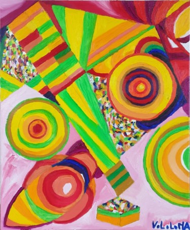 Peinture intitulée "Les couleurs acidul…" par Nororaja Peinturalhuile, Œuvre d'art originale, Huile
