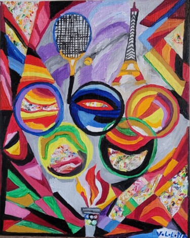 "La flamme olympique…" başlıklı Tablo Nororaja Peinturalhuile tarafından, Orijinal sanat, Petrol