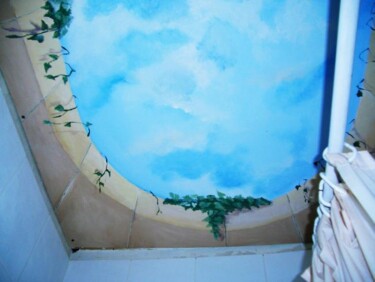 Pittura intitolato "plafond salle de ba…" da Norredine Chebahi, Opera d'arte originale