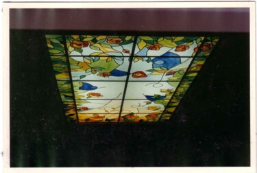 Pintura intitulada "Plafond en vitraux" por Norredine Chebahi, Obras de arte originais