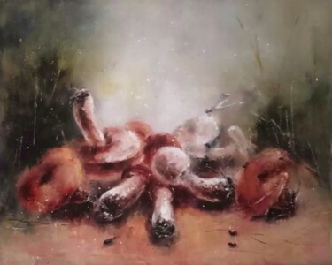 Pintura intitulada "Mushroom picking" por Galina Kolomenskaya, Obras de arte originais, Óleo