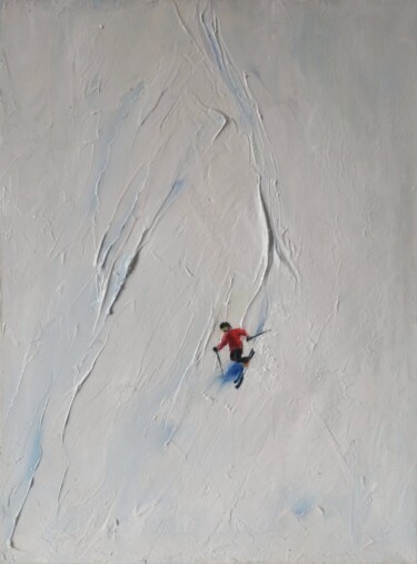 Schilderij getiteld "Skiing day" door Galina Kolomenskaya, Origineel Kunstwerk, Olie
