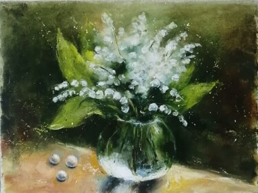Painting titled "Lilies of the valle…" by Galina Kolomenskaya, Original Artwork, Oil