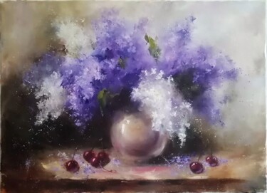 Pittura intitolato "Lilac fog" da Galina Kolomenskaya, Opera d'arte originale, Olio