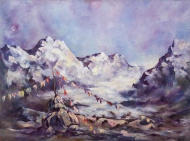 Peinture intitulée "The Himalayas" par Galina Kolomenskaya, Œuvre d'art originale, Huile