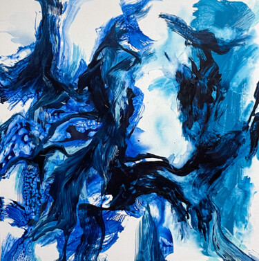 Painting titled "Blue Blood" by Norris Yim, Original Artwork, Acrylic