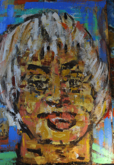Painting titled "White Hair" by Nos.Ph, Original Artwork, Acrylic Mounted on Wood Stretcher frame