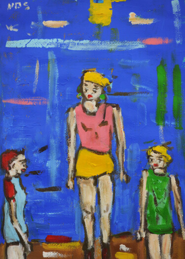 Peinture intitulée "La jeune fille a la…" par Nos.Ph, Œuvre d'art originale, Acrylique