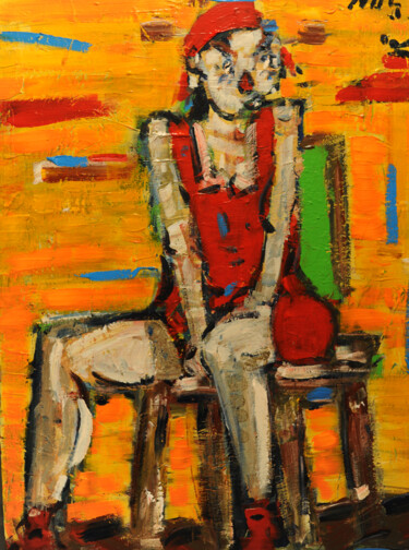 Painting titled "Une chaise bien con…" by Nos.Ph, Original Artwork, Acrylic Mounted on Wood Stretcher frame