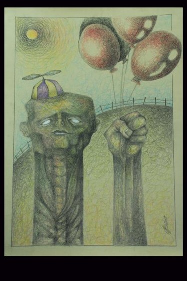 Pintura titulada ""globos"" por Mariano Barrile, Obra de arte original