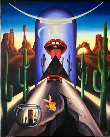 Painting titled "The Easy Road" by Wilton Machado Neves, Original Artwork, Oil