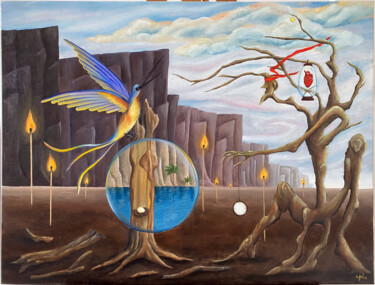 Peinture intitulée "Arrival" par Wilton Machado Neves, Œuvre d'art originale, Huile Monté sur Châssis en bois