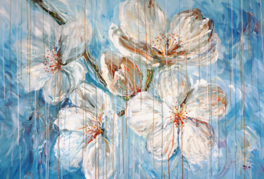Cherry Blossoms XL 1 Картина под названием "Cherry Blossoms XL 1" - Peter Nottrott, Подлинное произведение искусства, Акрил
