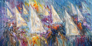Stormy Sailing Regatta XXL 6 Peinture intitulée "Stormy Sailing Rega…" par Peter Nottrott, Œuvre d'art originale, Acrylique