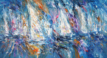 Sail Boat Regatta L 1 Painting titled "Sail Boat Regatta L…" by Peter Nottrott, Original Art, Acrylic
