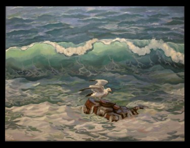 Peinture intitulée "La vague" par Abdelhadi Nouaiti, Œuvre d'art originale, Huile