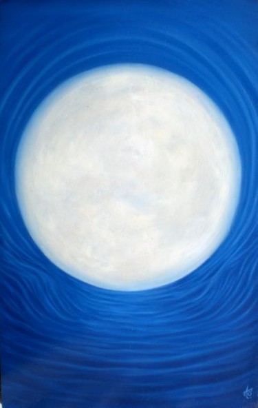 Painting titled "Bleu" by Anne Schwartzweber, Original Artwork, Oil