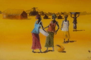 Peinture intitulée "entretien 3" par Noufou Kabore, Œuvre d'art originale