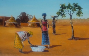 Painting titled "les vaneuses 2" by Noufou Kabore, Original Artwork