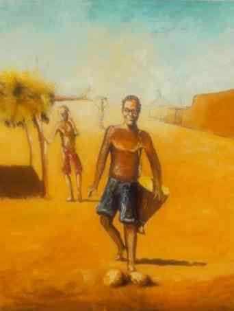 Peinture intitulée "le djembefola" par Noufou Kabore, Œuvre d'art originale