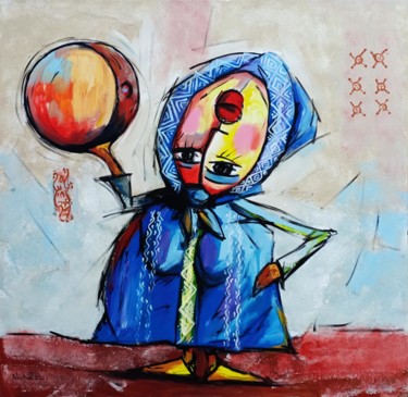 Peinture intitulée "Tambour" par Nouhaila Benbella, Œuvre d'art originale, Acrylique