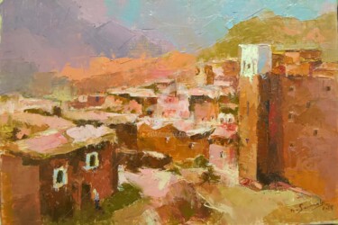 Peinture intitulée "village-berbere.jpg" par N.Samak, Œuvre d'art originale