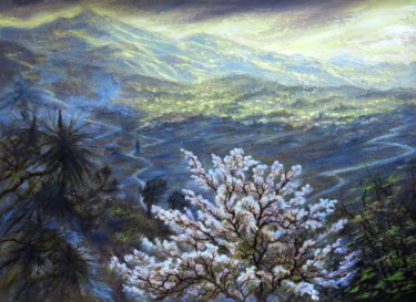 Painting titled "spring way" by Marina Ait Si Mamar, Original Artwork, Oil