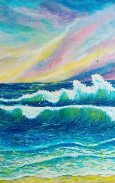 Painting titled "TURQUOISE2" by Noura.Sb, Original Artwork, Acrylic