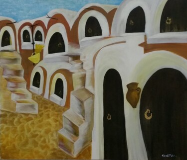 Painting titled "Berber village" by Noura D.K, Original Artwork, Acrylic