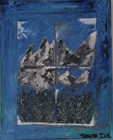 Peinture intitulée "Par la fenêtre" par Noura D.K, Œuvre d'art originale, Acrylique